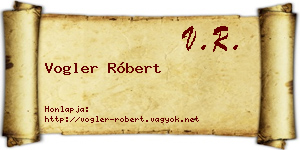 Vogler Róbert névjegykártya